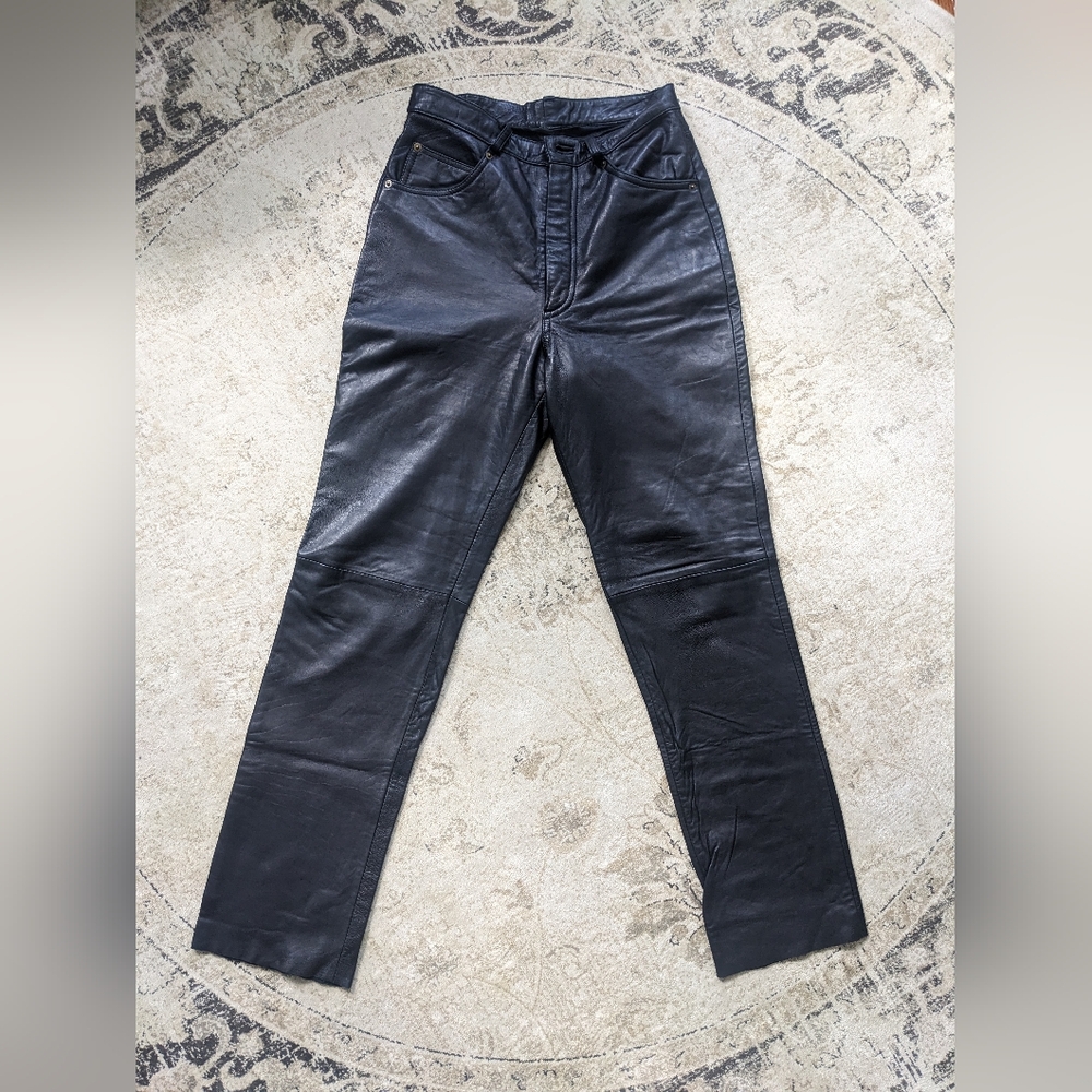 Siena Studio Women's Vintage Black Leather Pants Size 8